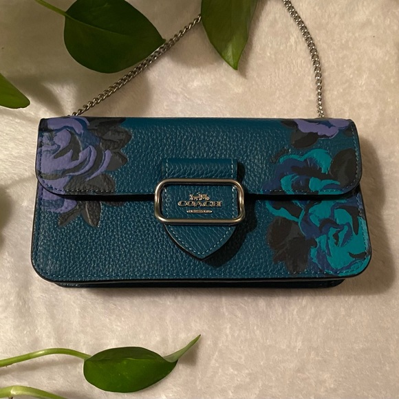 Coach Handbags - *SOLD* COACH Morgan Crossbody Turquoise with Jumbo Floral Print